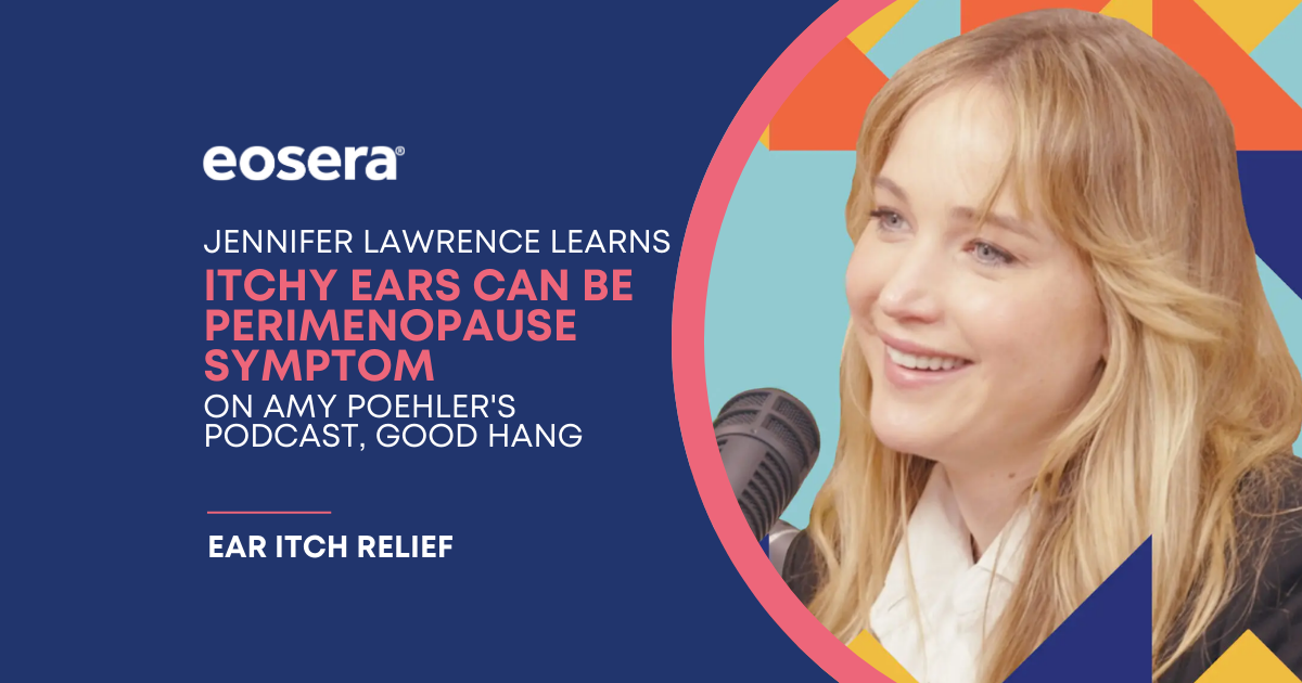 Jennifer Lawrence learns itchy ears can be perimenopause symptom on Amy Poehler’s podcast, Good Hang