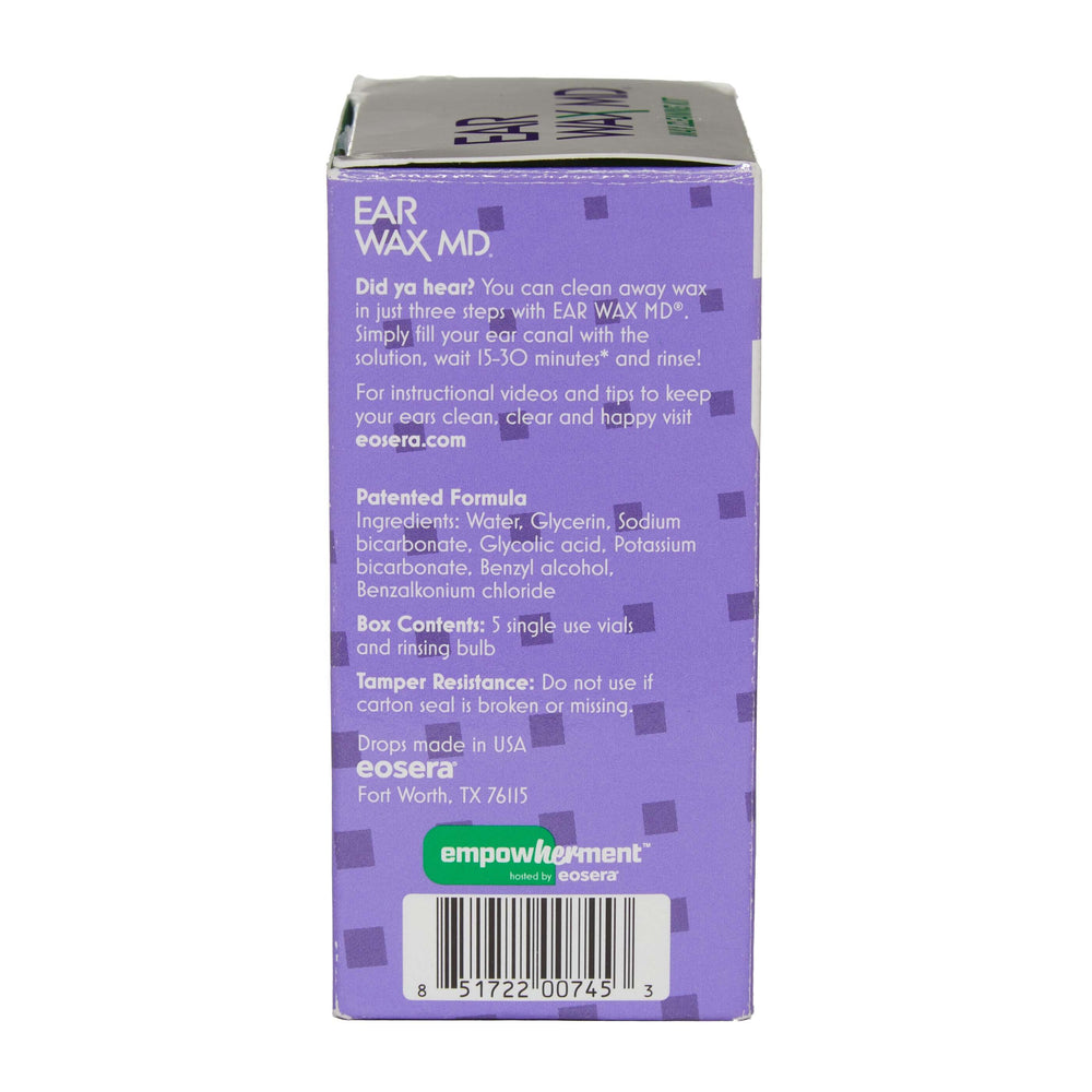 eosera Ear Wax MD - Wax Cleaning Ear Drops and Rinse Bulb, Earwax Remo   eosera
