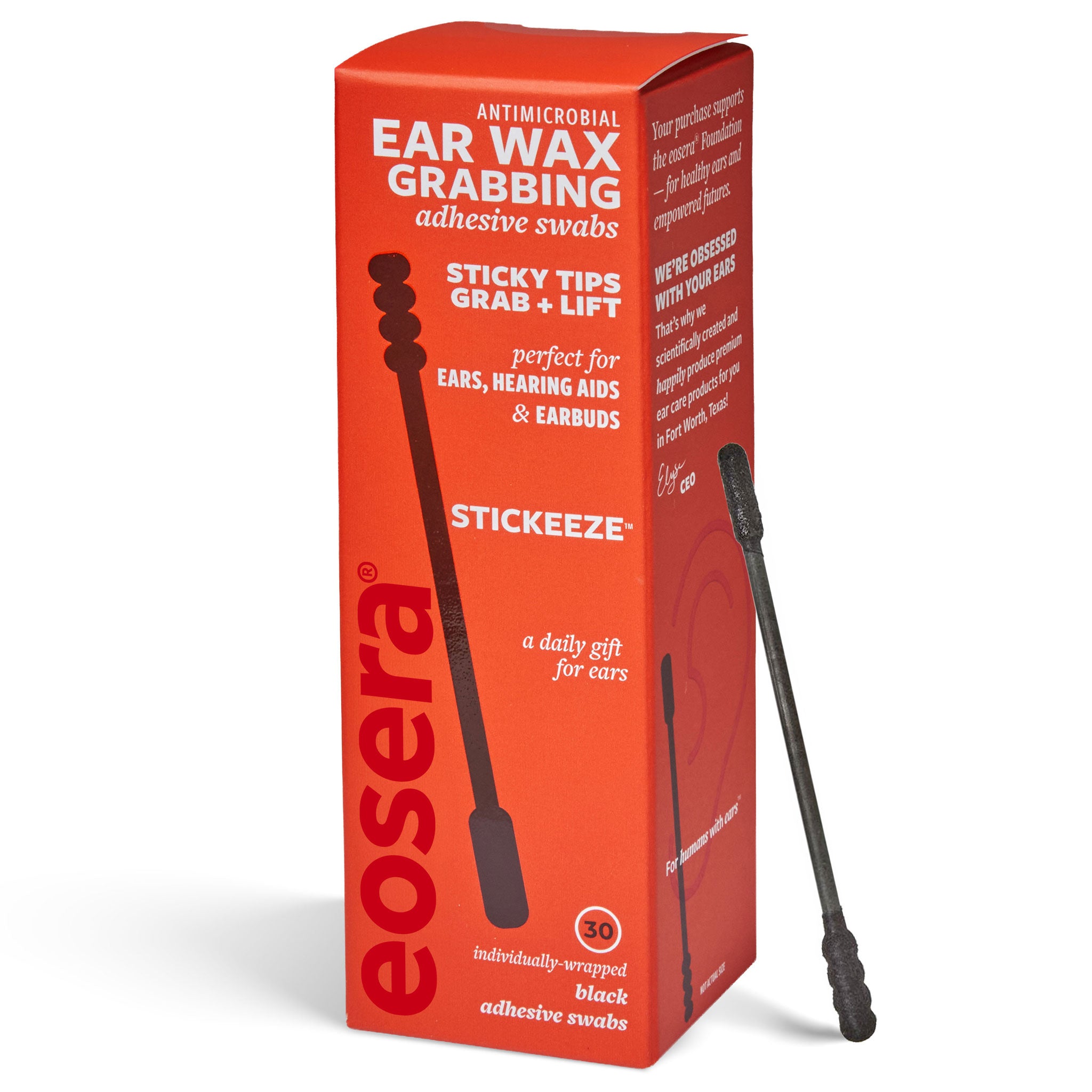 Eosera Stickeeze - Ear Wax Grabbing Adhesive Swabs, 30ct