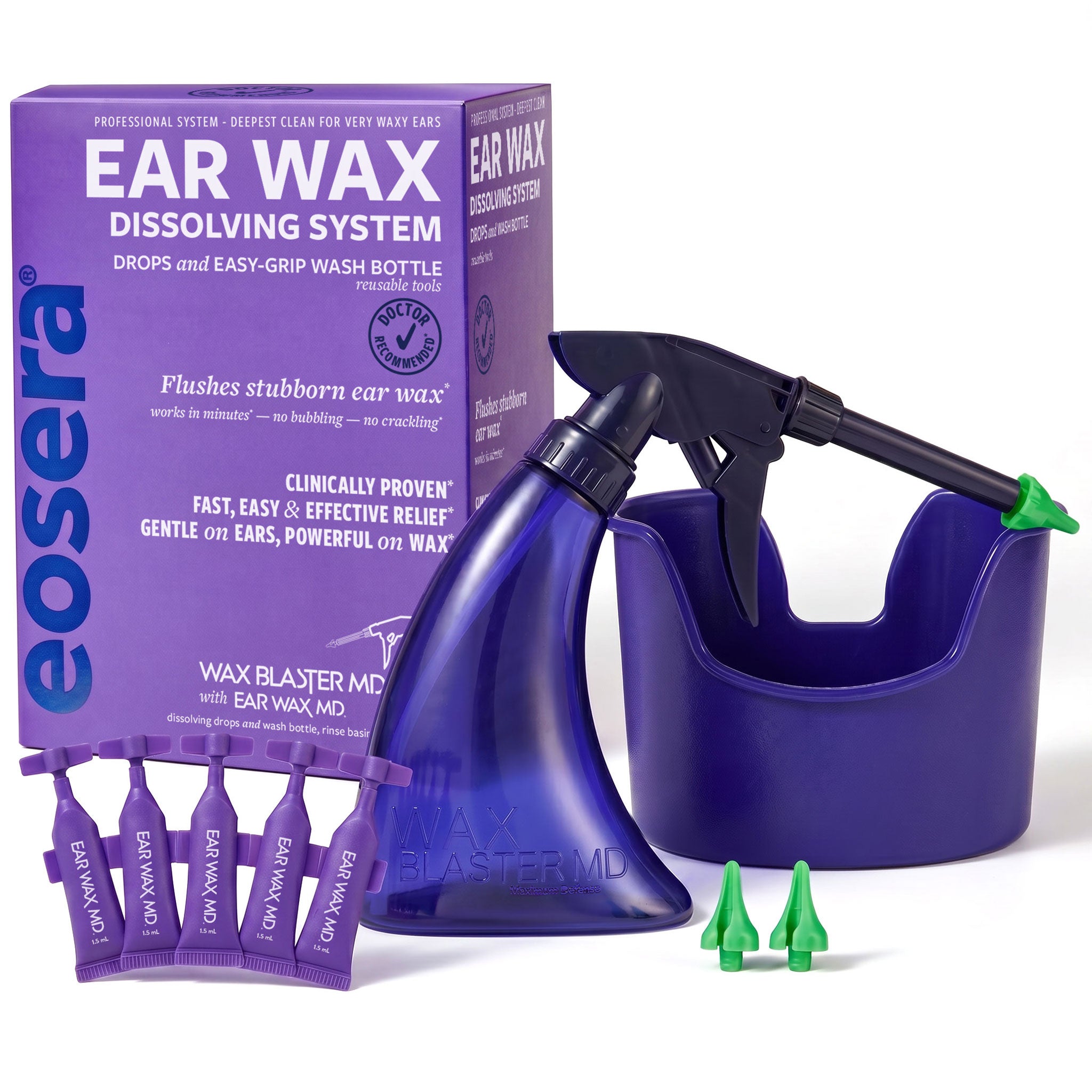 eosera Wax Blaster MD - At-Home Manual Ear Irrigation System with Drops - Reusable Tools